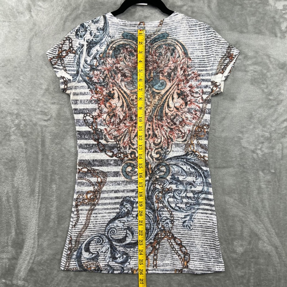 Vintage Y2K 2000's Daytrip Sequin Abstract Top Women's M Grunge Art to Wear - Picture 5 of 8